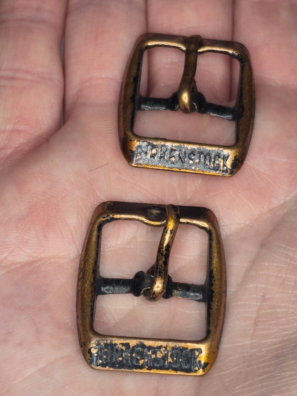 Birkenstock 3/4 in Antique Bronze Buckles Pair Worn Shoe Repair